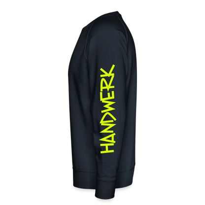 Unisex Premium Pullover "Klimatechniker" neongelb - Navy