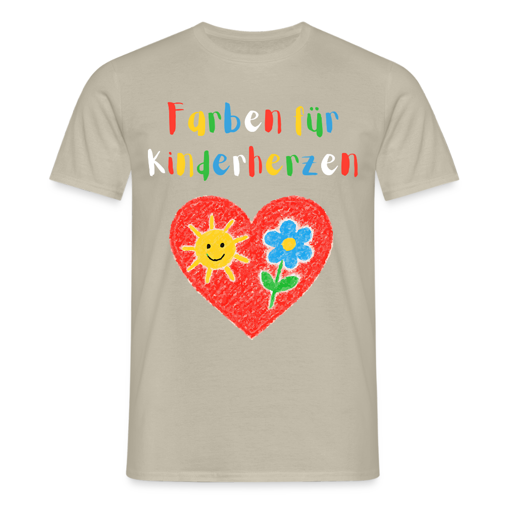 Unisex T-Shirt "Farben für Kinderherzen" Sandbeige Männer T-Shirt
