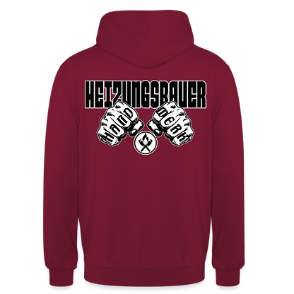 Unisex Hoodie "Heizungsbauer" (beidseitig bedruckt) Bordeaux Unisex Hoodie