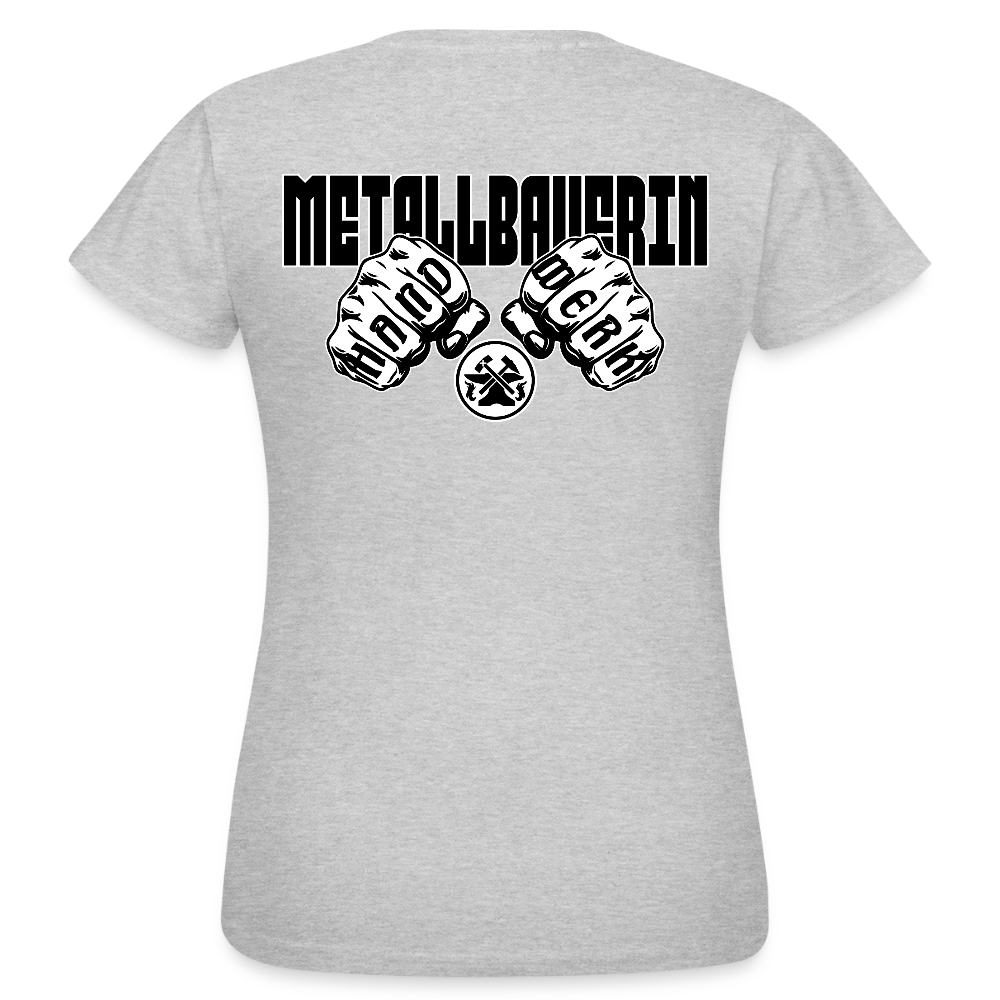 Frauen T-Shirt "Metallbauerin" (beidseitig bedruckt) Grau meliert Frauen T-Shirt