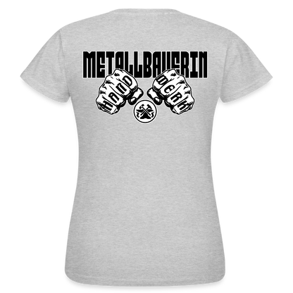 Frauen T-Shirt "Metallbauerin" (beidseitig bedruckt) Grau meliert Frauen T-Shirt