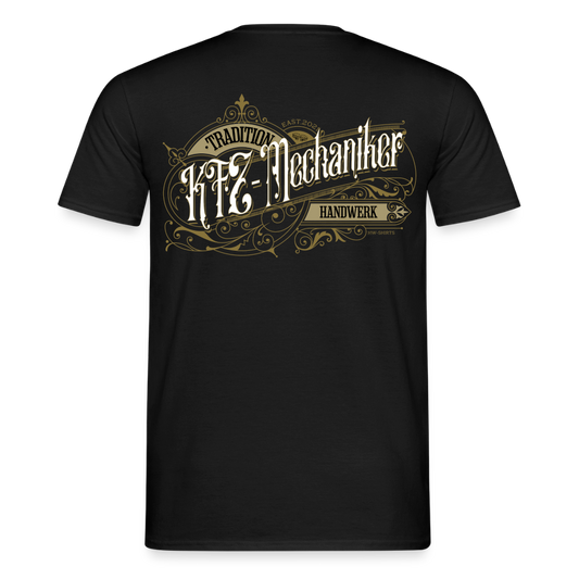 Unisex KFZ-Mechaniker T-Shirt von Spreadconnect, nostalgisches Design, zeigt Auto- und Werkzeugmotive, bequemes Baumwoll-Shirt