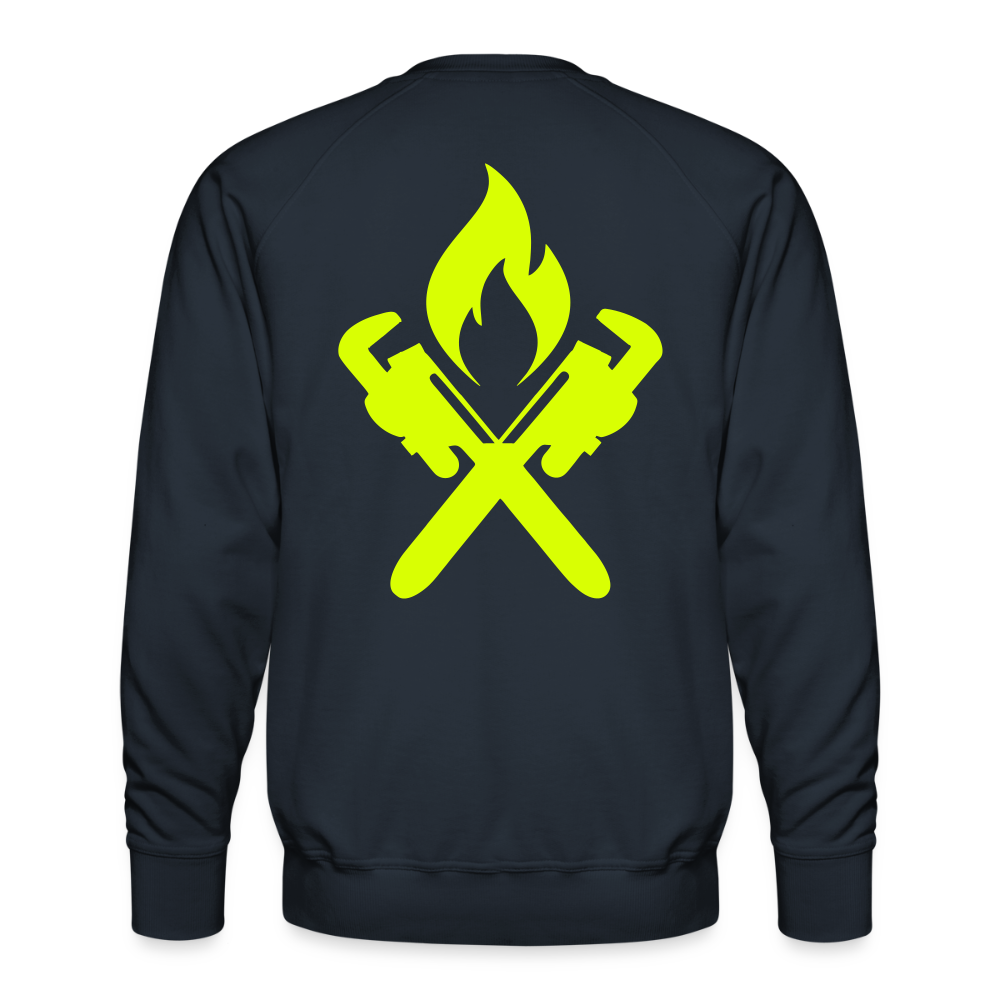 Unisex Premium Pullover "Heizungsbauer" neongelb Navy Männer Premium Pullover