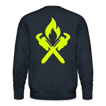 Unisex Premium Pullover "Heizungsbauer" neongelb Navy Männer Premium Pullover