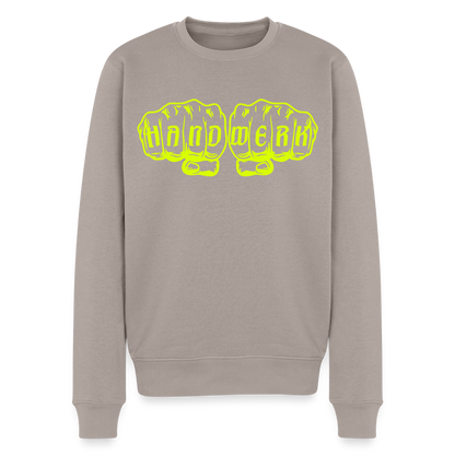 Unisex Premium Pullover "Steinmetz" neongelb Taupe Männer Premium Pullover