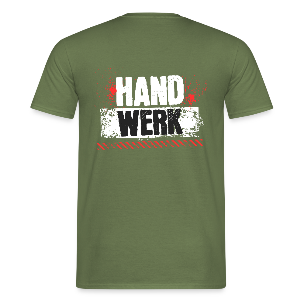 Unisex T-Shirt "Handwerk" (hinten bedruckt) Militärgrün Männer T-Shirt