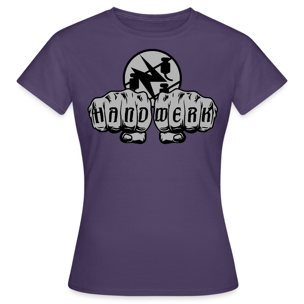 Frauen T-Shirt "Elektriker" Dunkellila Frauen T-Shirt