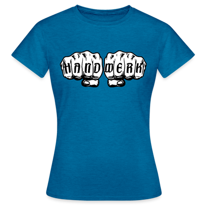 Frauen T-Shirt "Handwerk" Antikblaues Saphir meliert Frauen T-Shirt
