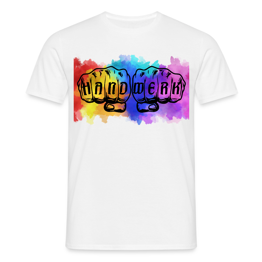 Unisex T-Shirt "Splash-Handwerk" Weiß Männer T-Shirt
