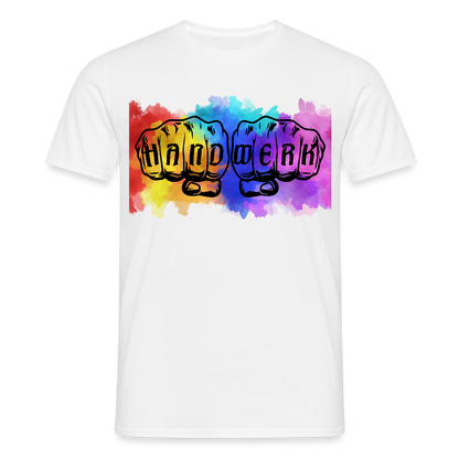 Unisex T-Shirt "Splash-Handwerk" Weiß Männer T-Shirt