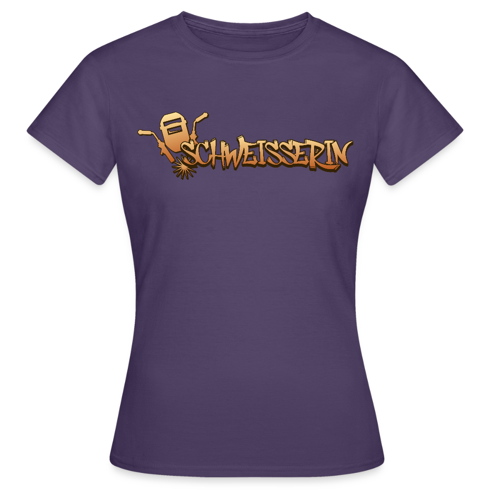 Frauen T-Shirt "Schweisserin" Dunkellila Frauen T-Shirt