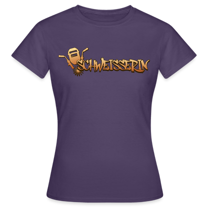 Frauen T-Shirt "Schweisserin" Dunkellila Frauen T-Shirt