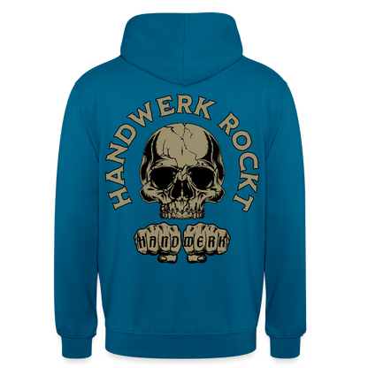 Unisex Hoodie "Handwerk-Rockt" (beidseitig bedruckt) - Tiefseeblau 