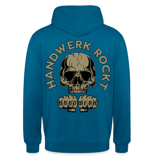 Unisex Hoodie "Handwerk-Rockt" (beidseitig bedruckt) - Tiefseeblau 