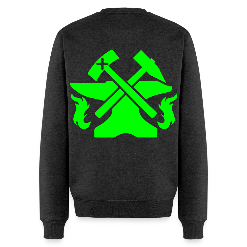 Unisex Premium Pullover "Metallbauer" neongrün Anthrazit meliert Männer Premium Pullover