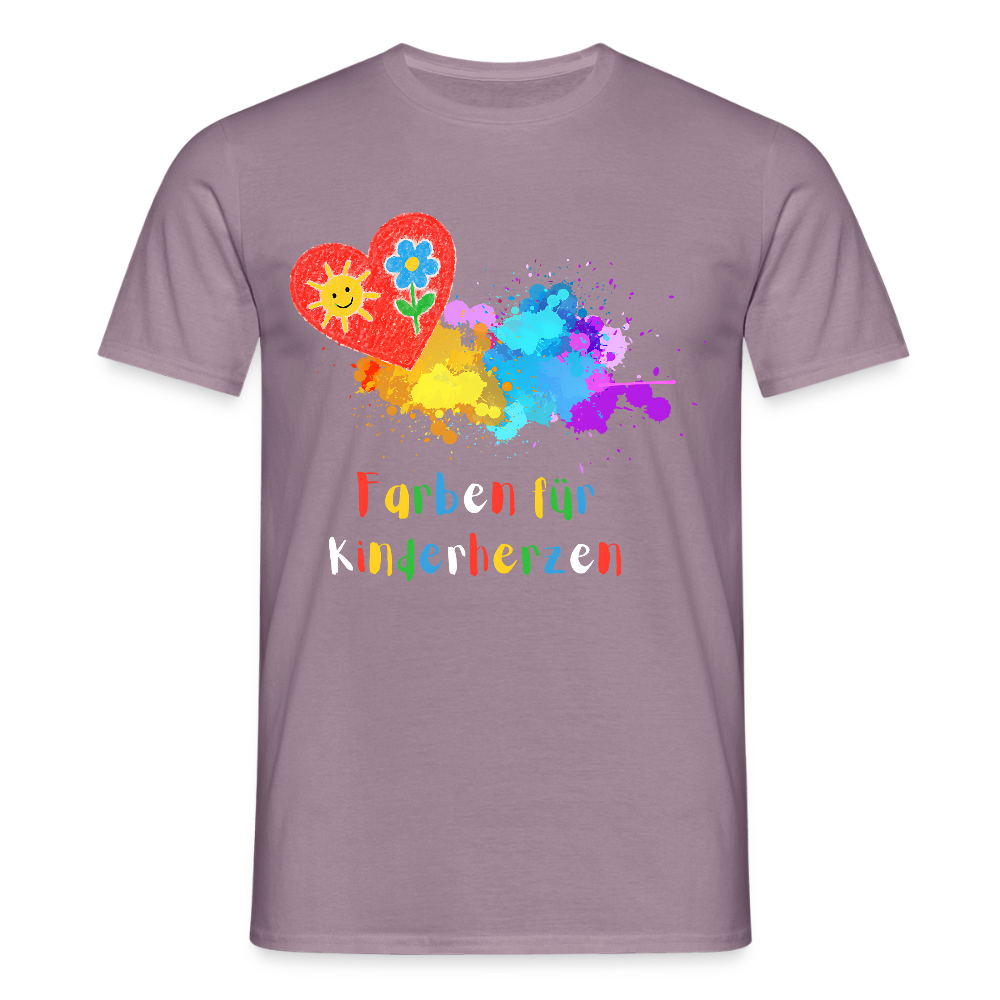 Unisex T-Shirt "Farben für Kinderherzen" Lilagrau Männer T-Shirt