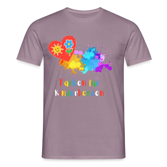 Unisex T-Shirt "Farben für Kinderherzen" - Lilagrau 