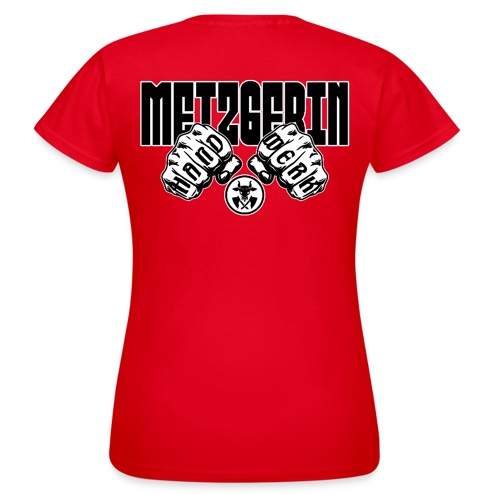 Frauen T-Shirt "Metzgerin" (beidseitig bedruckt) Rot Frauen T-Shirt