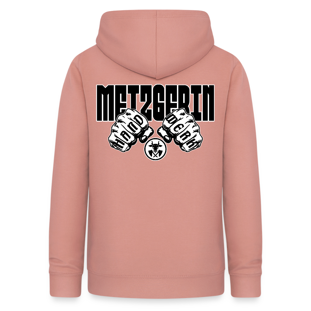 Frauen Hoodie "Metzgerin" (beidseitig beruckt) Altrosa Frauen Hoodie
