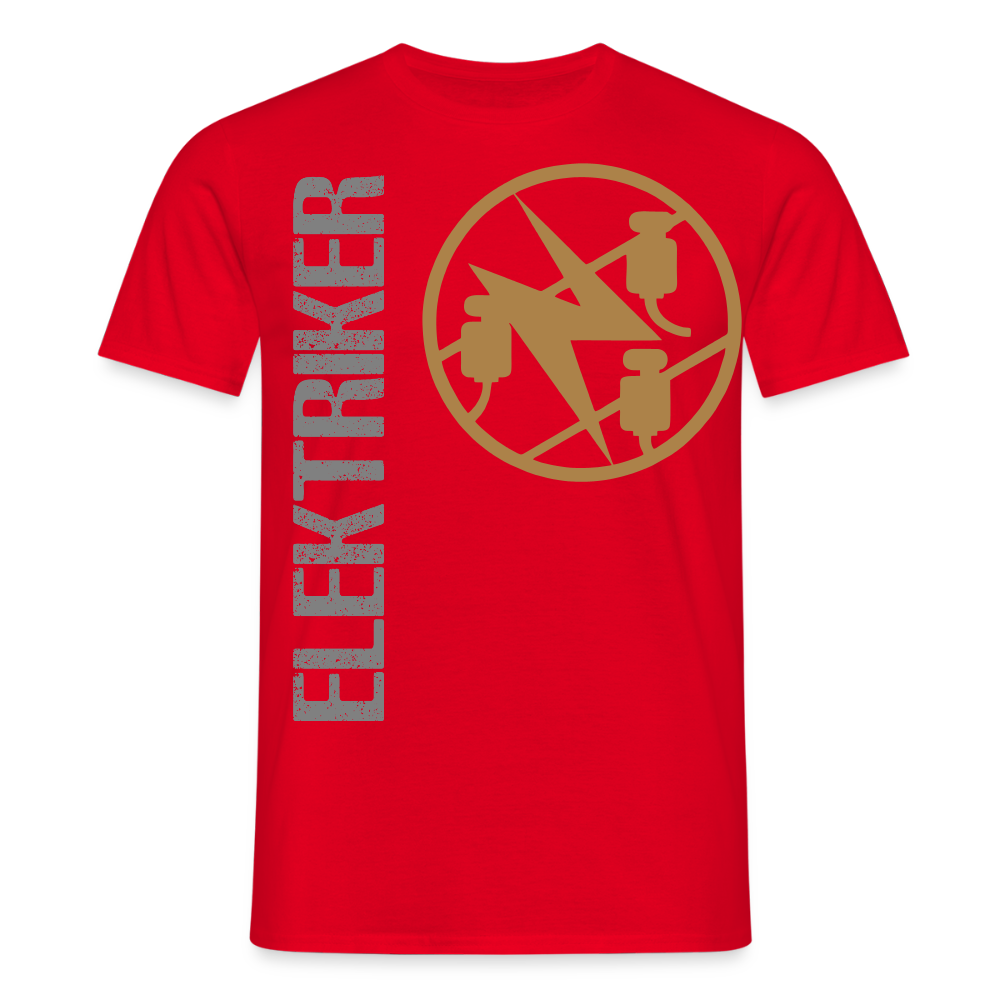 Unisex T-Shirt "Elektriker" Rot Männer T-Shirt