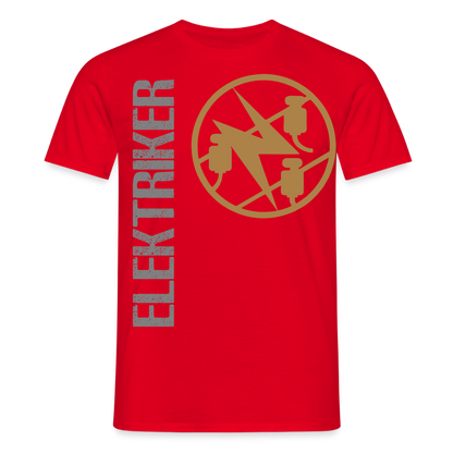 Unisex T-Shirt "Elektriker" Rot Männer T-Shirt