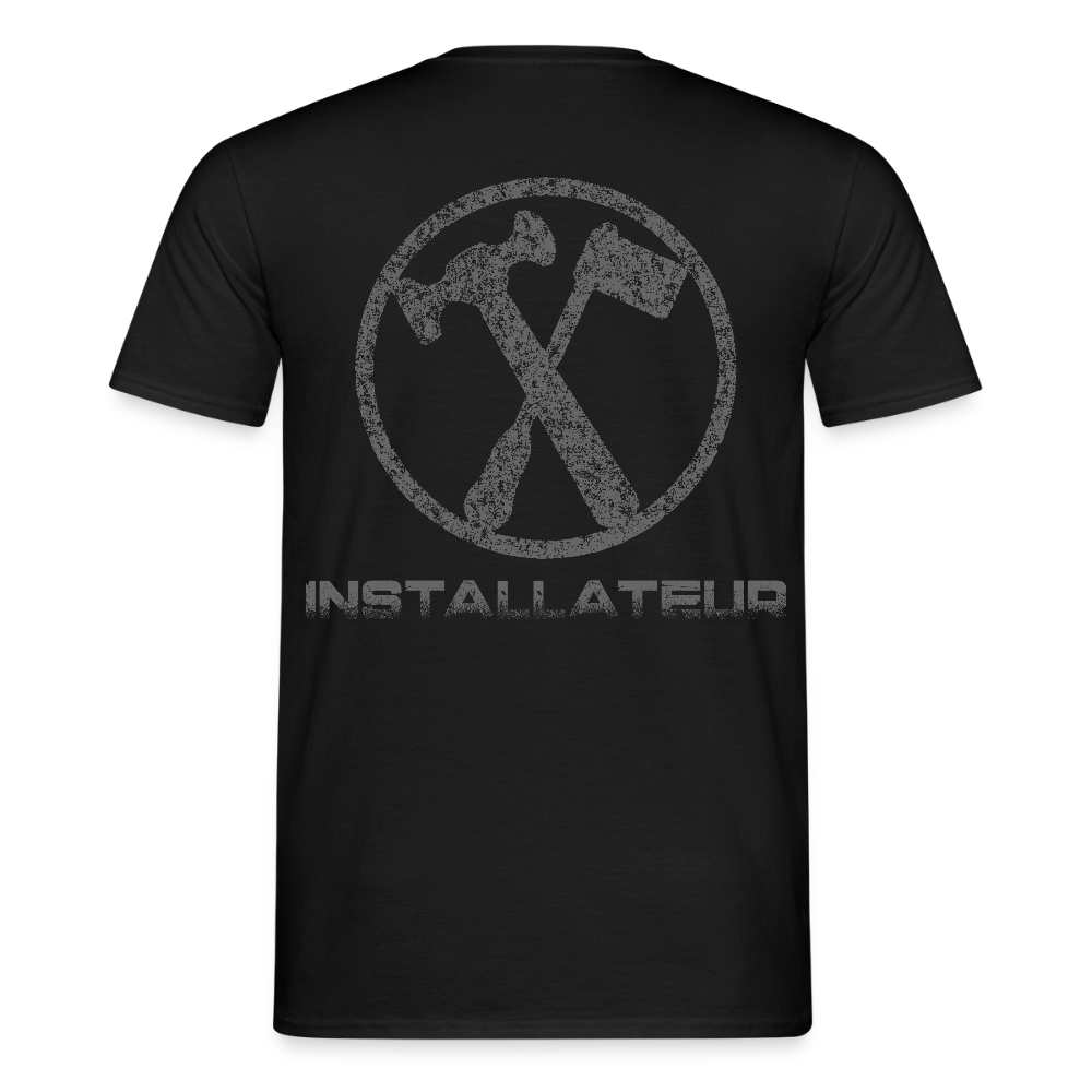 Unisex T-Shirt "Installateur" Schwarz Männer T-Shirt