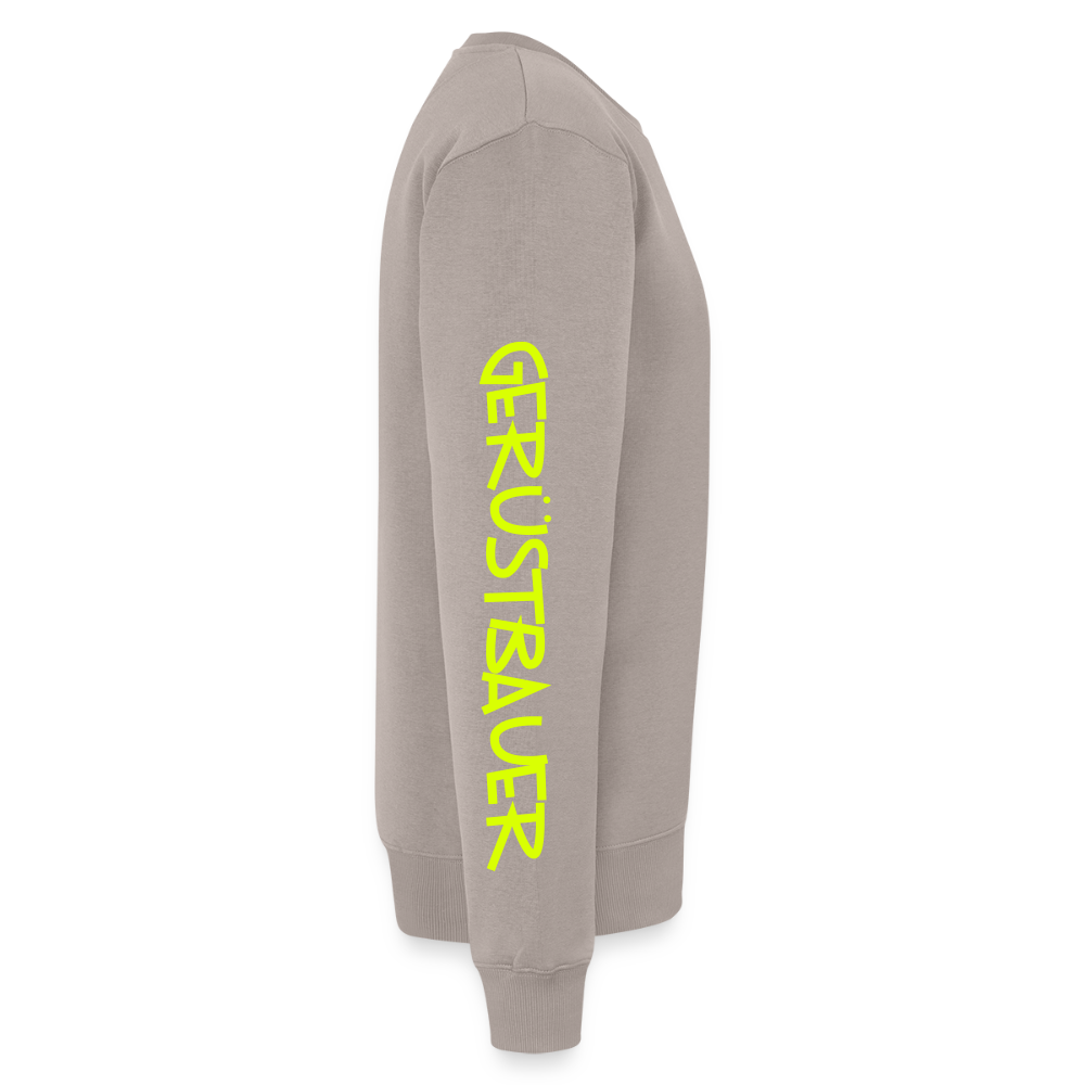 Unisex Premium Pullover "Gerüstbauer" neongelb - Taupe