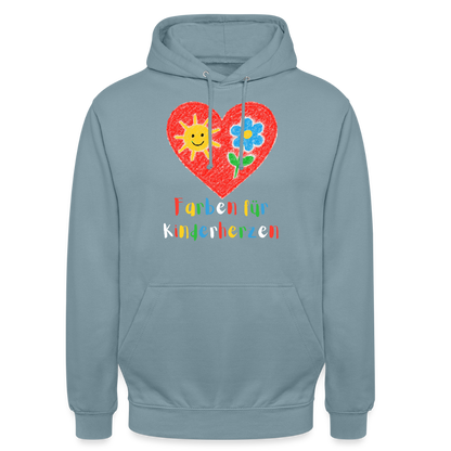 Unisex Hoodie "Kinderherzen" Nebelblau Unisex Hoodie