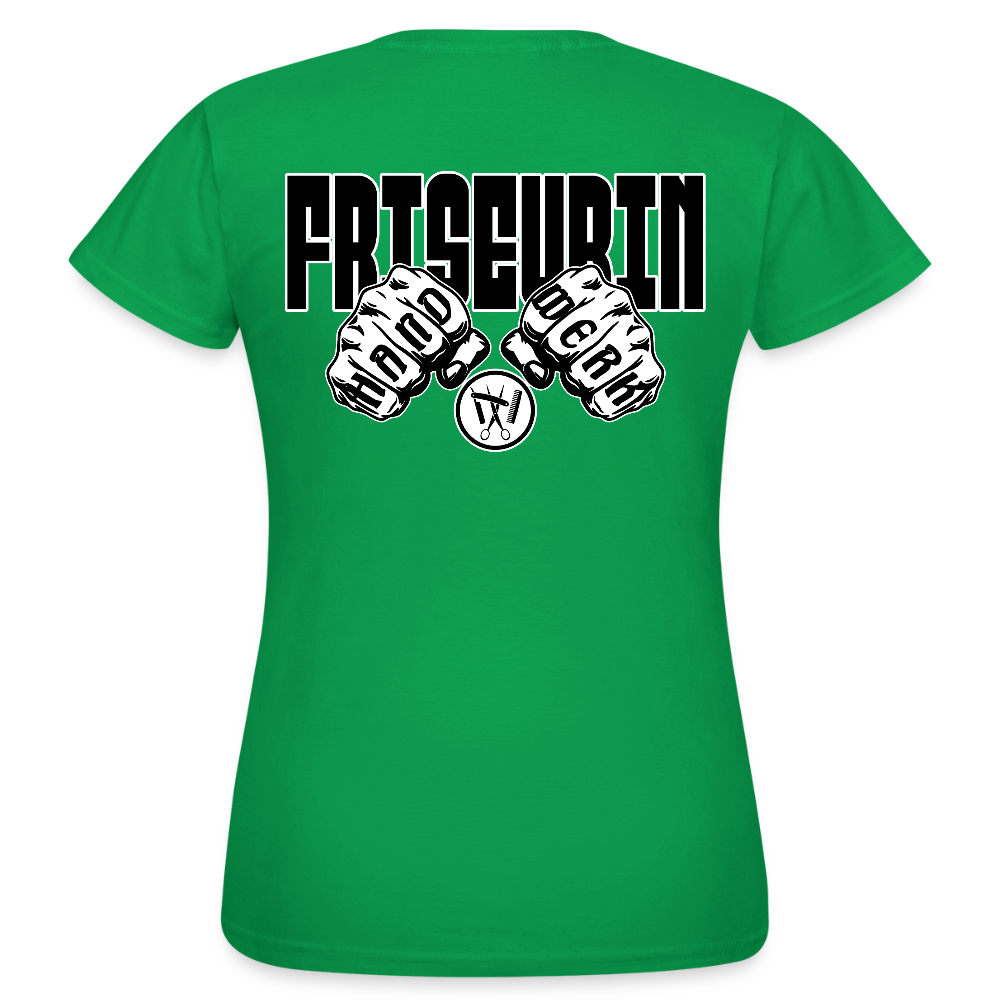 Frauen T-Shirt "Friseurin" (beidseitig bedruckt) Kelly Green Frauen T-Shirt