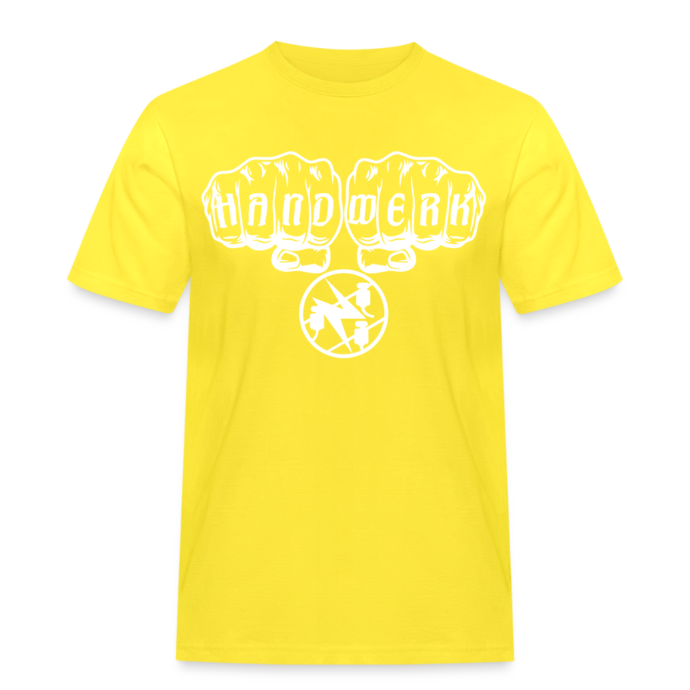 Männer Workwear T-Shirt "Elektriker" Gelb Männer Workwear T-Shirt