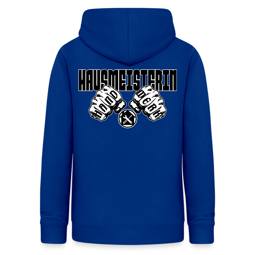 Frauen Hoodie "Hausmeisterin" (beidseitig beruckt) Royalblau Frauen Hoodie
