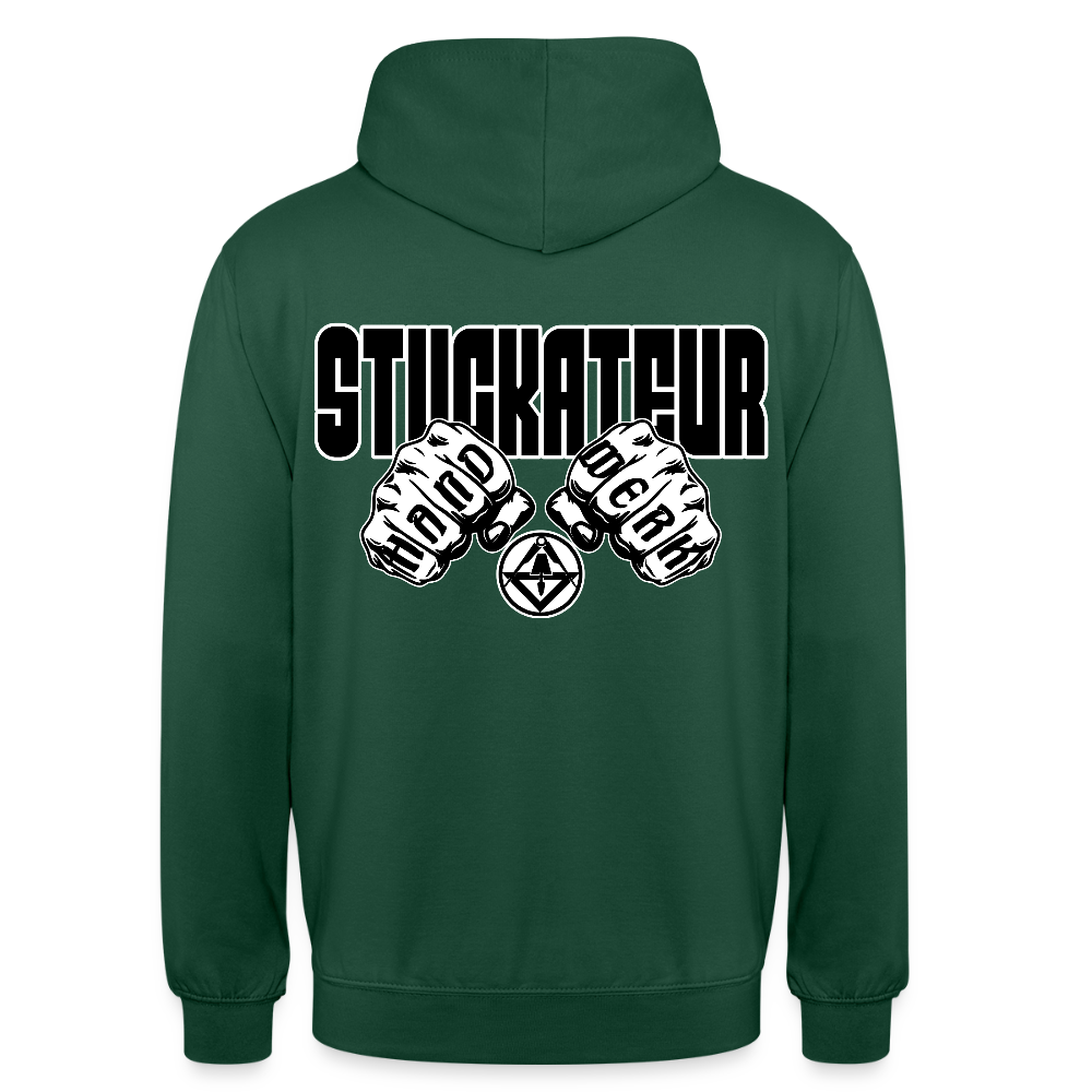 Unisex Hoodie "Stuckateur" (beidseitig bedruckt) Flaschengrün Unisex Hoodie