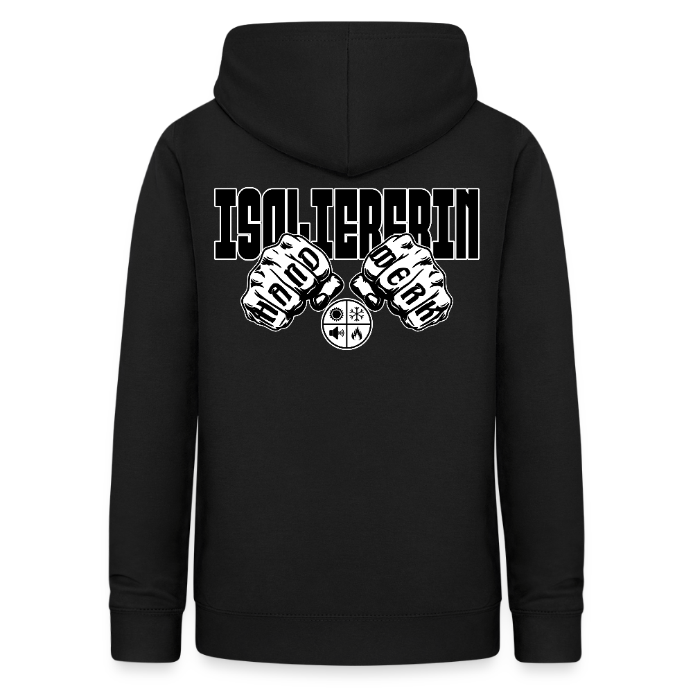 Frauen Hoodie "Isoliererin" (beidseitig beruckt) Schwarz Frauen Hoodie