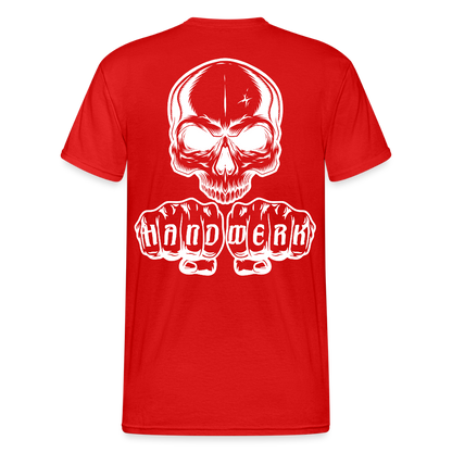 Unisex Heavy T-Shirt "Skull" (beidseitig bedruckt) Rot Männer Gildan Heavy T-Shirt
