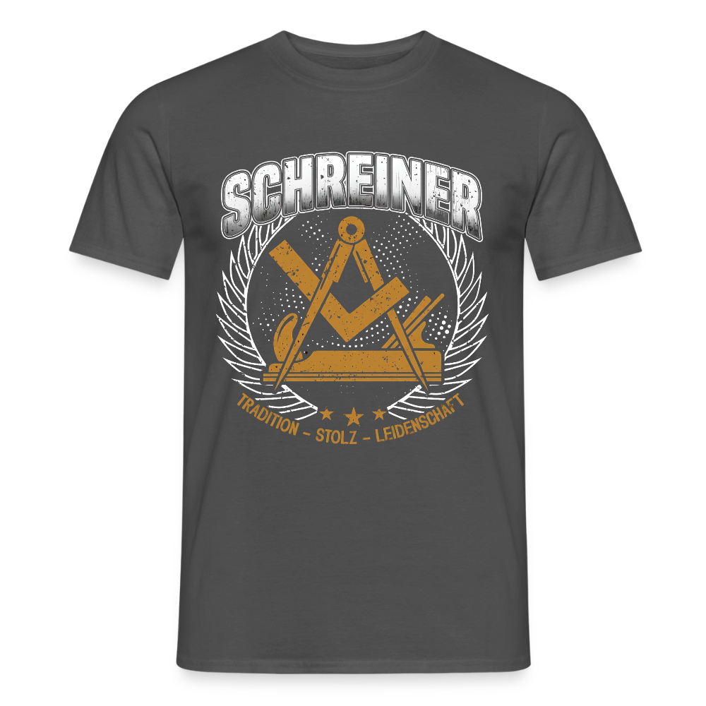 Unisex Schreiner T-Shirt von Spreadconnect, bequemes Männer T-Shirt mit traditionellem Design, sichtbare Schrift und Logo auf der Vorderseite.