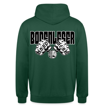 Unisex Hoodie "Bodenleger" (beidseitig bedruckt) - Flaschengrün