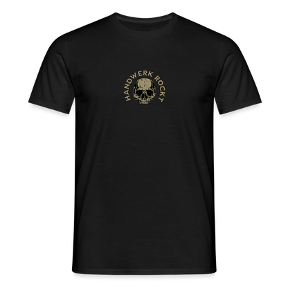 Unisex T-Shirt "Handwerk-Rockt" (beidseitig bedruckt) - Schwarz