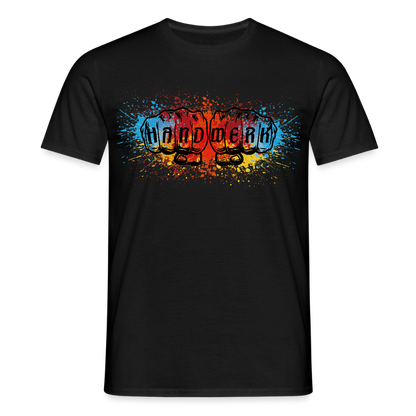 Unisex T-Shirt "Splash-Color" Schwarz Männer T-Shirt