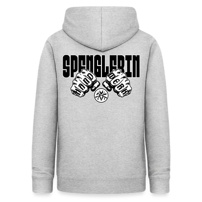 Frauen Hoodie "Spenglerin" (beidseitig beruckt) - Hellgrau meliert