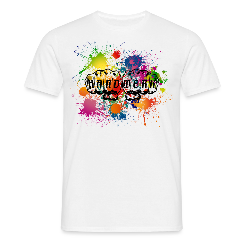 Unisex T-Shirt "Handwerk-Farbklecks" Weiß Männer T-Shirt