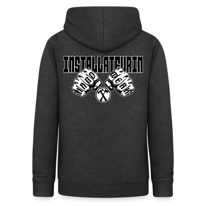 Frauen Hoodie "Installateurin" (beidseitig beruckt) Anthrazit Frauen Hoodie