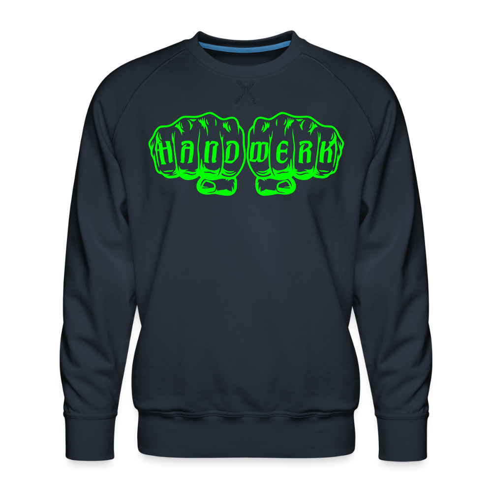 Unisex Premium Pullover "Steinmetz" neongrün Navy Männer Premium Pullover