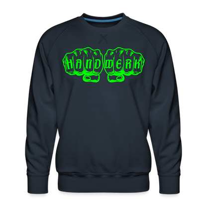 Unisex Premium Pullover "Steinmetz" neongrün Navy Männer Premium Pullover