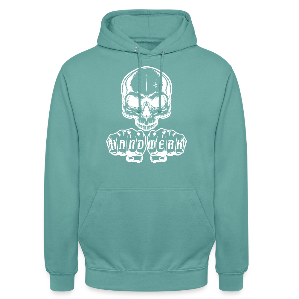 Unisex Hoodie "Skull-Handwerk" Pastelltürkis Unisex Hoodie