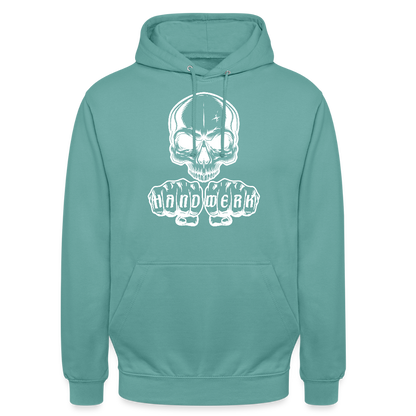 Unisex Hoodie "Skull-Handwerk" Pastelltürkis Unisex Hoodie
