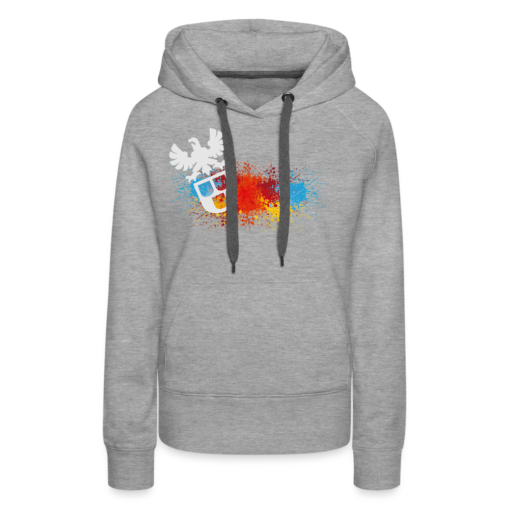 Frauen Premium Hoodie "Maler-Splash" Grau meliert Frauen Premium Hoodie
