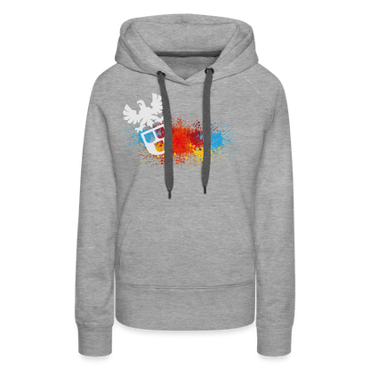 Frauen Premium Hoodie "Maler-Splash" Grau meliert Frauen Premium Hoodie