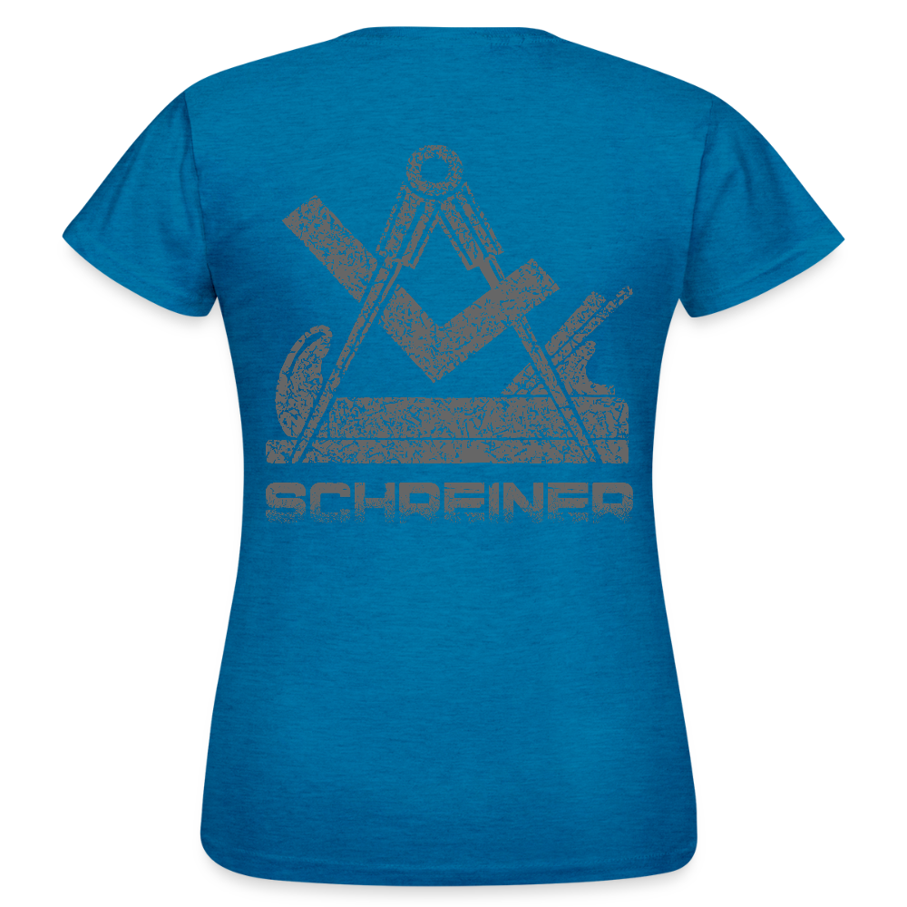 Frauen T-Shirt "Schreiner" Antikblaues Saphir meliert Frauen T-Shirt
