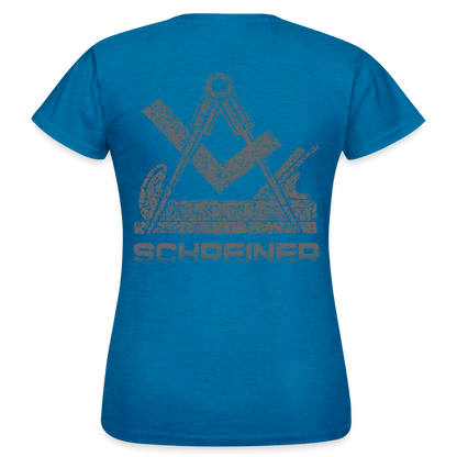 Frauen T-Shirt "Schreiner" Antikblaues Saphir meliert Frauen T-Shirt