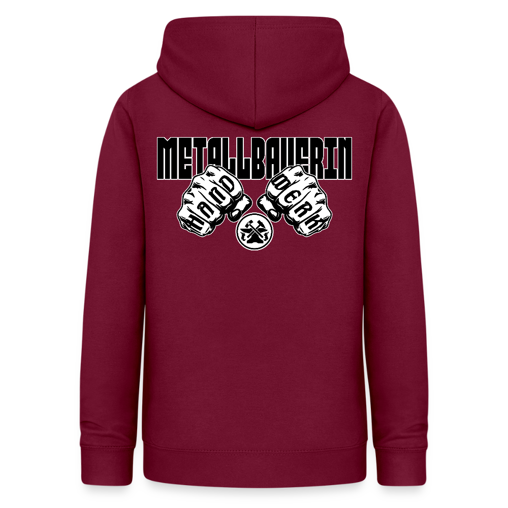 Frauen Hoodie "Metallbauerin" (beidseitig beruckt) Bordeaux Frauen Hoodie